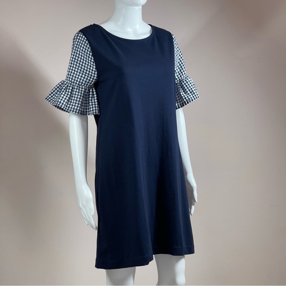 J. Crew Women’s Gingham Print Bell Sleeve Dress size Small - Picture 3 of 14